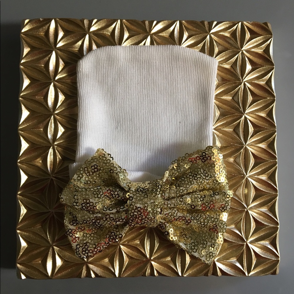 JUST IN NEWBORN beanie hospital hat GOLD